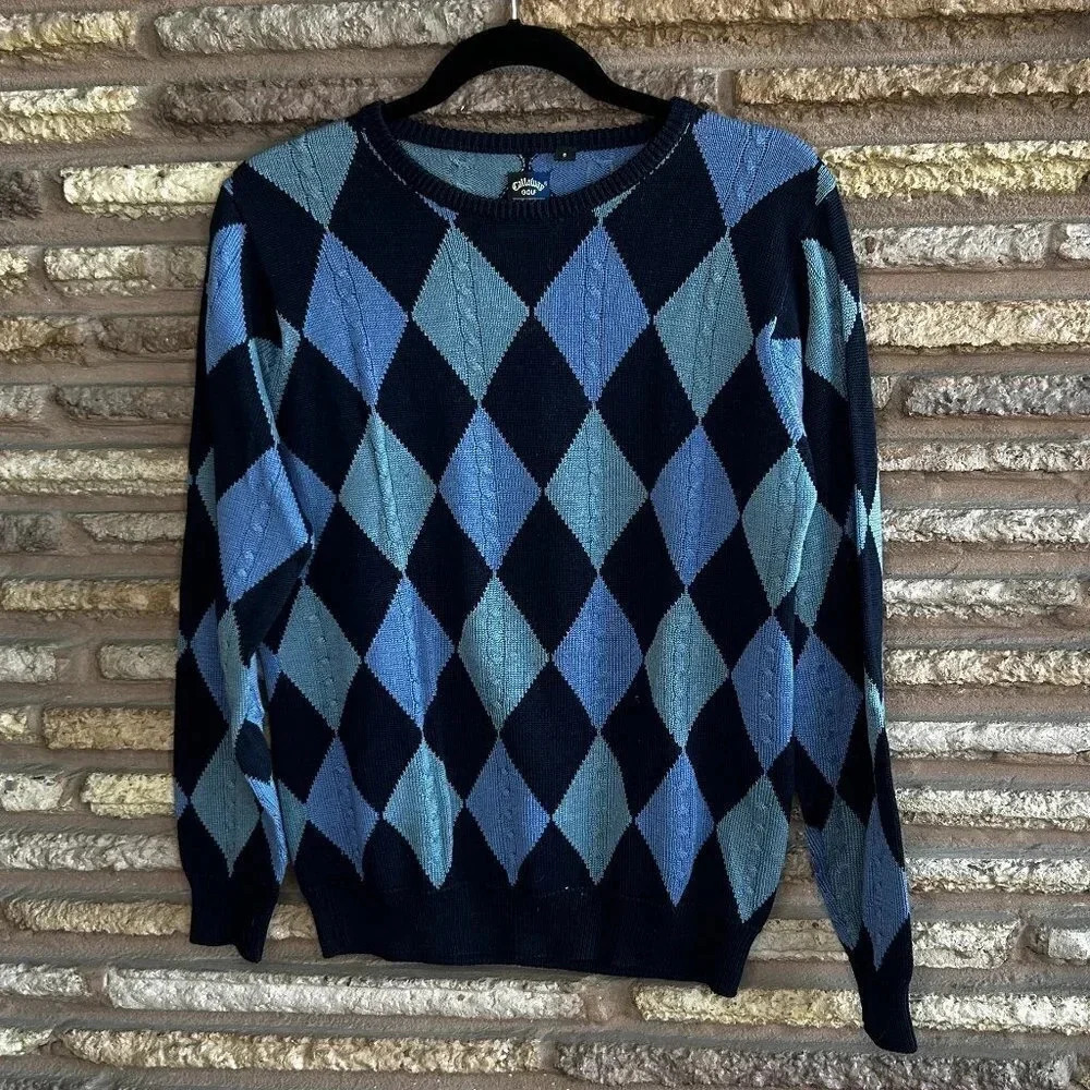 Callaway Golf Apparel by Nordstrom Blue Diamond Argyle Crewneck Sweater